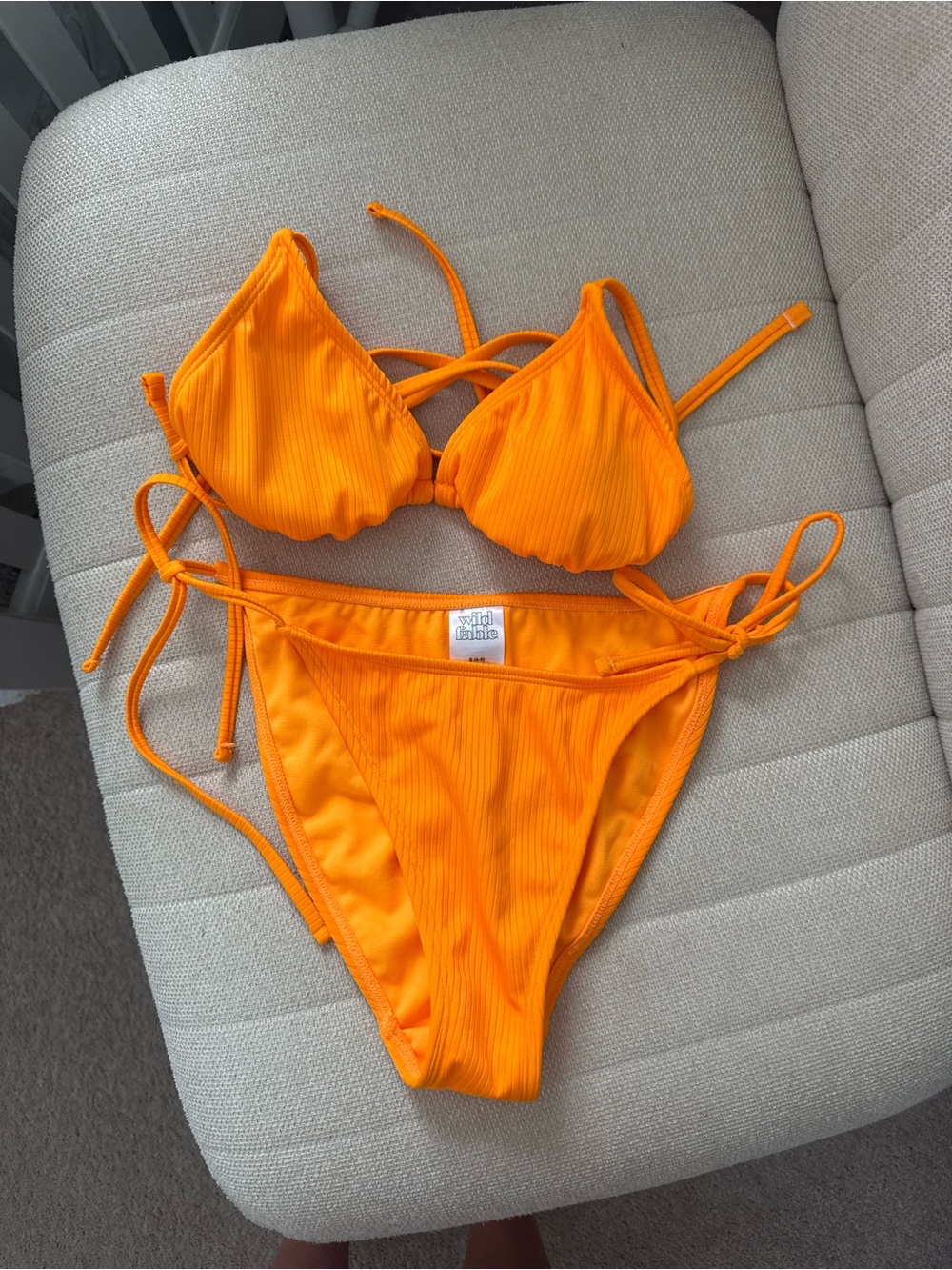 wild fable Orange Ribbed Bikini Bottom